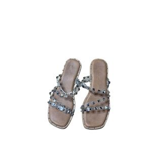 Studded Flat Sandals Nicole Miller 6.5